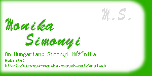 monika simonyi business card